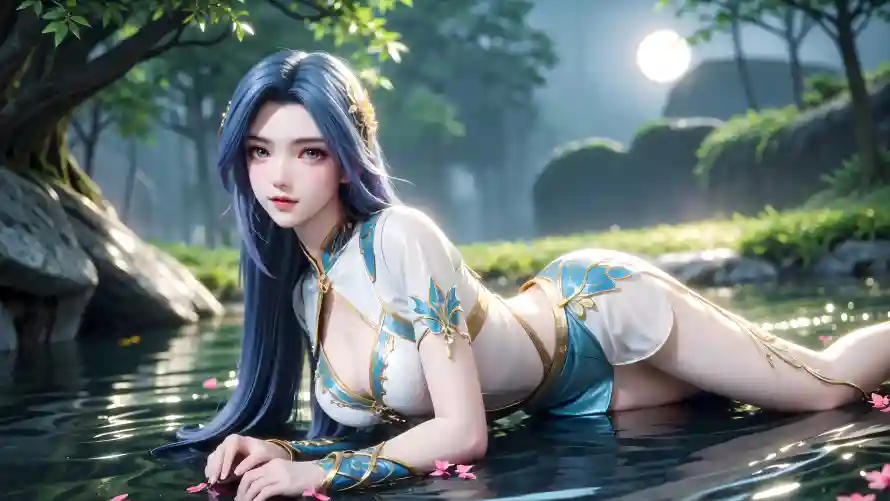 6k花瓣壁纸-蓝发 - 王秋儿-古风服饰「哲风壁纸」 6k花瓣壁纸-蓝发 - 王秋儿-古风服饰「哲风壁纸」