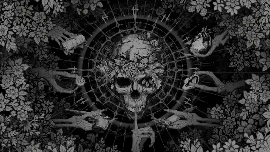 4k暗黑壁纸-手 - 艺术-花丛「哲风壁纸」