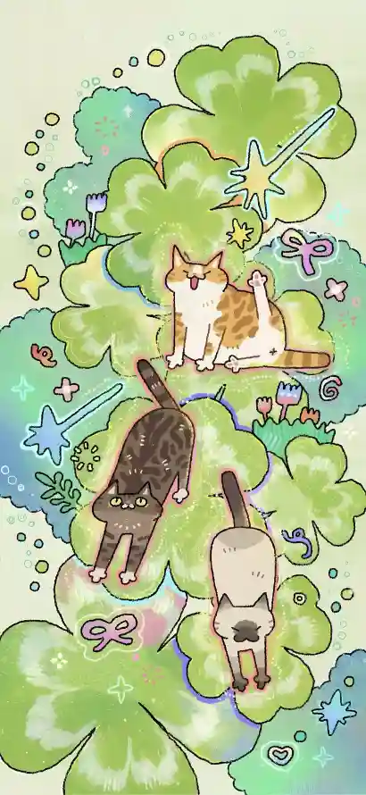 4k卡通壁纸 - 可爱 - 小猫 - 手绘「哲风壁纸」