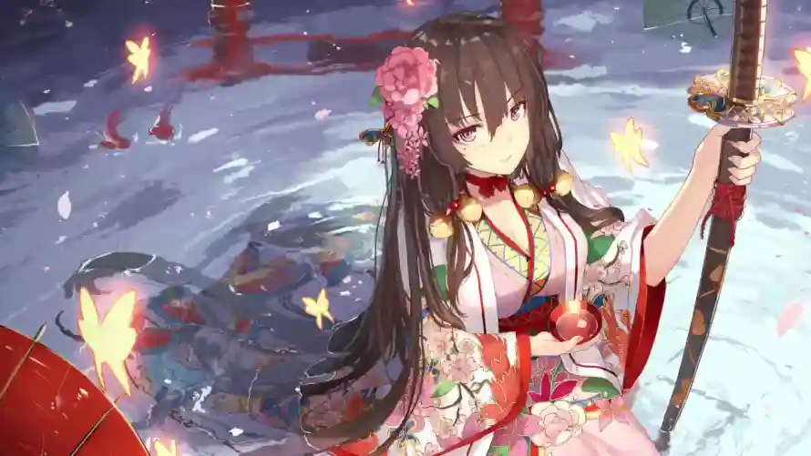 2k和服壁纸-崩坏 - 水池-花火「哲风壁纸」
