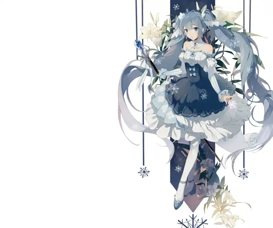 6k花朵壁纸-雪花 - 二次元-双马尾「哲风壁纸」