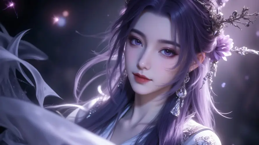 6k云霄壁纸-仙侠 - 古风-紫发「哲风壁纸」 6k云霄壁纸-仙侠 - 古风-紫发「哲风壁纸」