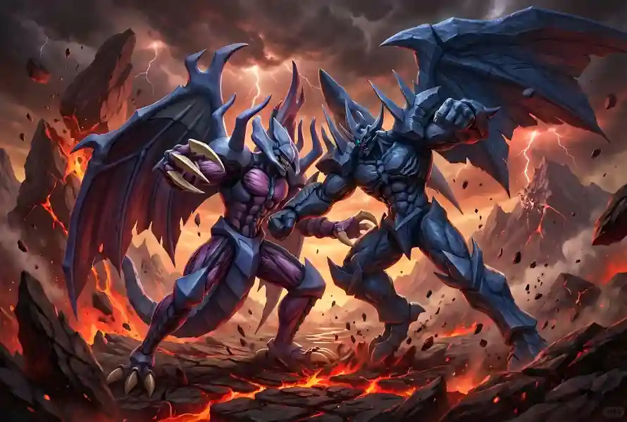 5k怪兽壁纸-战斗 - 暗黑-漫画「哲风壁纸」