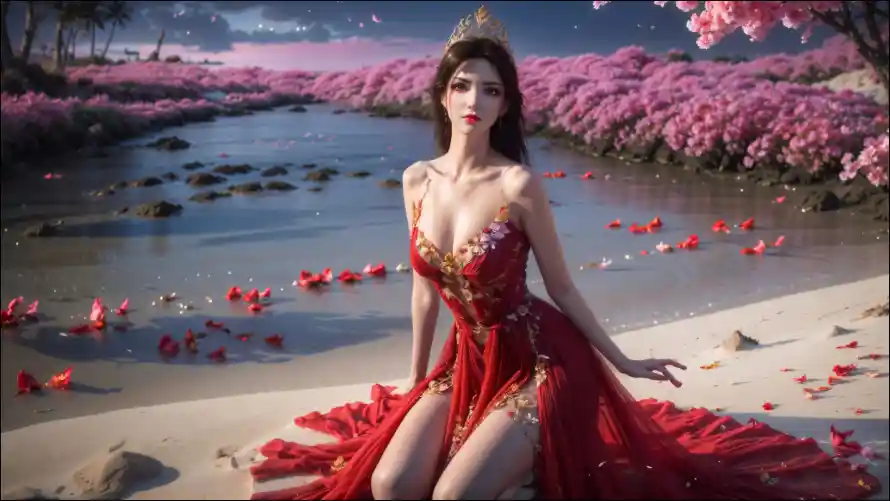 2k沙滩壁纸-花瓣 - 美杜莎-斗破苍穹「哲风壁纸」