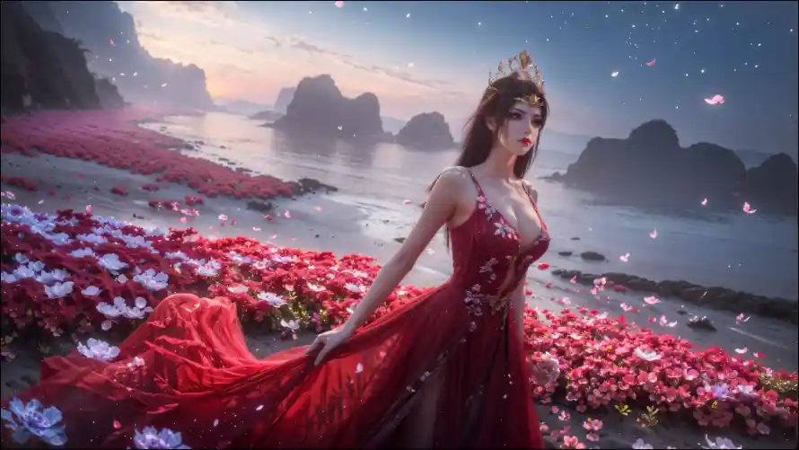 2k山水壁纸-星空 - 花海-美杜莎「哲风壁纸」