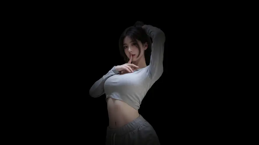 4k性感壁纸-嘘 - 迷人-紧身衣「哲风壁纸」