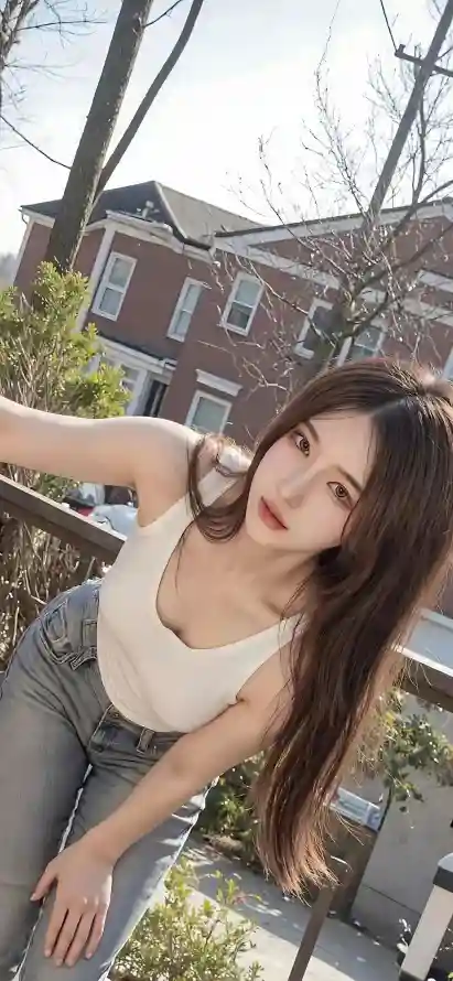 4k住宅壁纸 - 户外 - 美女 - 长发「哲风壁纸」
