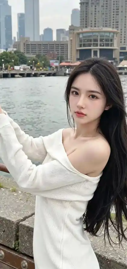 4k美女壁纸 - 长发 - Ios - 露肩裙「哲风壁纸」
