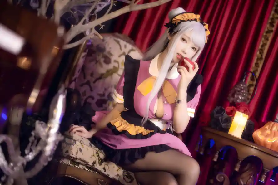 8k写真壁纸-白发 - 黑丝-cos「哲风壁纸」