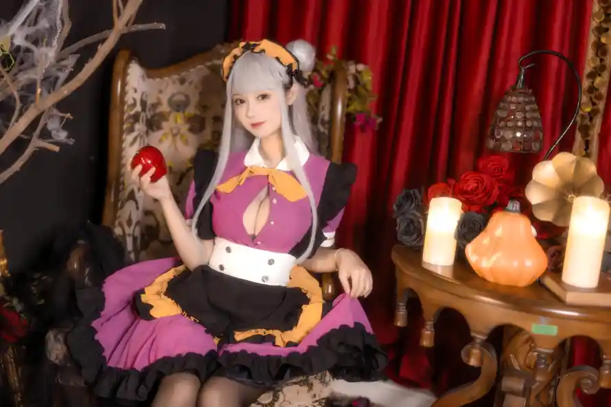 4k紫裙壁纸 - 美女 - 蜡烛 - cos「哲风壁纸」
