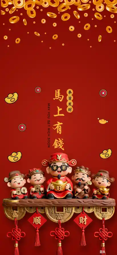4k壁纸壁纸 - 春节 - 财神 - 金元宝「哲风壁纸」