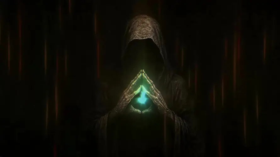 4k神秘壁纸-魔法 - 绿色光球-黑暗背景「哲风壁纸」