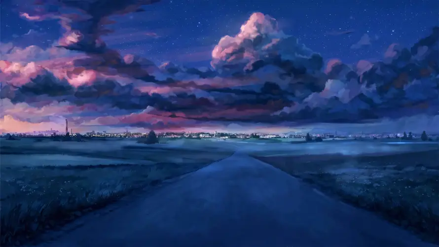 2k云彩壁纸-云朵 - 夜景-大道「哲风壁纸」