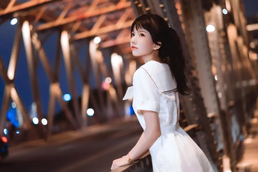 6k夜景壁纸-桥 - 美女-街拍「哲风壁纸」