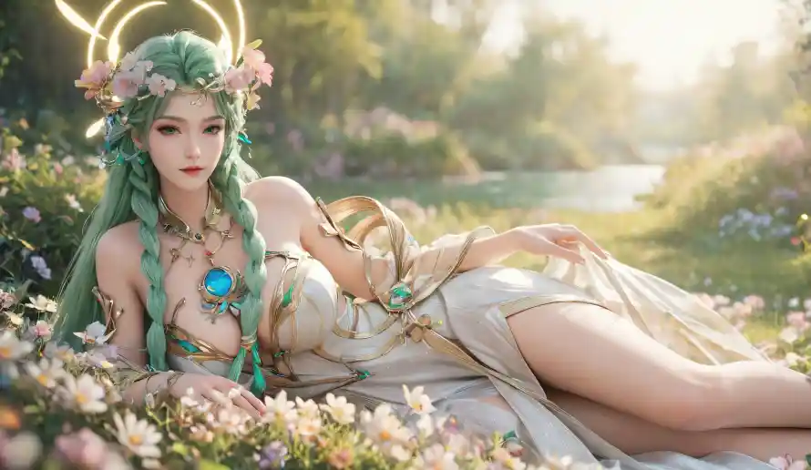 3k古风壁纸-慕夏 - 花丛-花神「哲风壁纸」