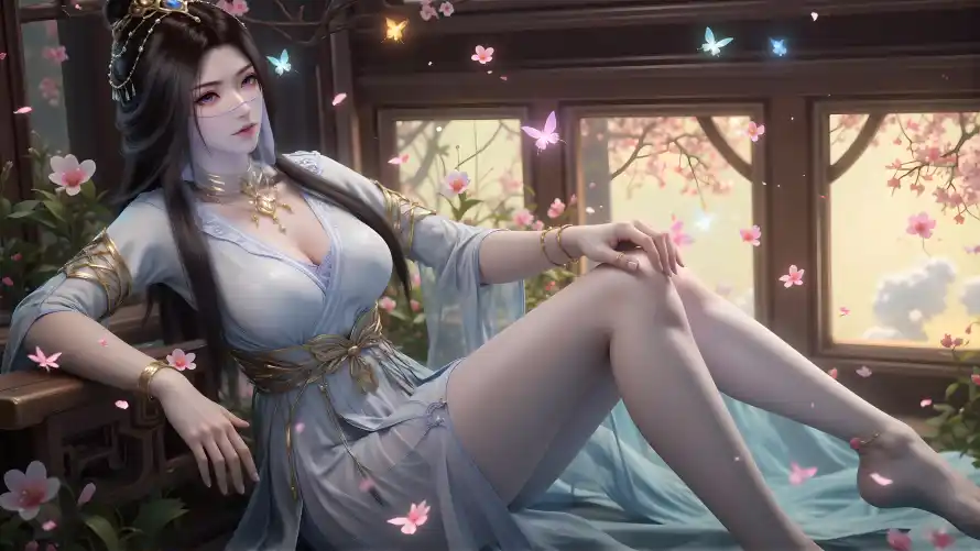 6k古风壁纸-樱花 - 紫灵-美女「哲风壁纸」