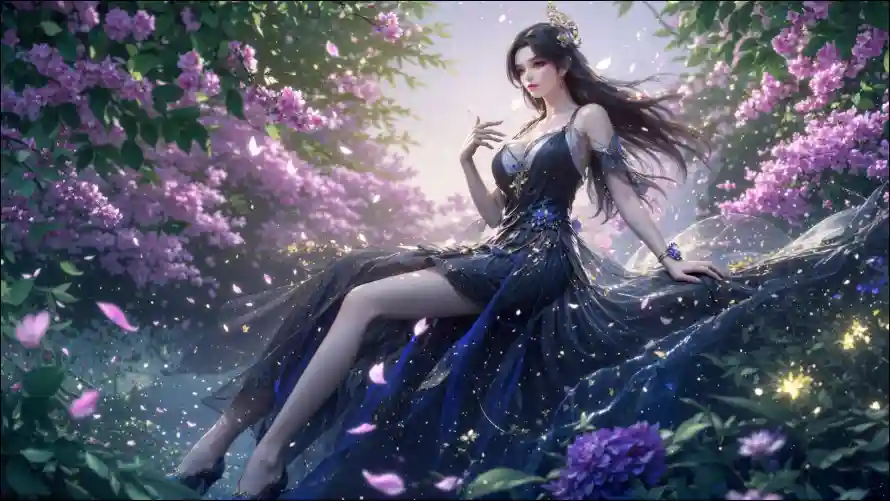2k发光壁纸-曹颖 - 花瓣-古风美女「哲风壁纸」