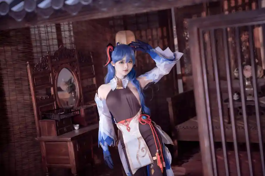 11k原神壁纸-甘雨 - 蓝发-cos「哲风壁纸」