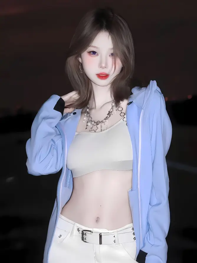 4k夜晚壁纸 - 性感 - 红唇 - 美女「哲风壁纸」