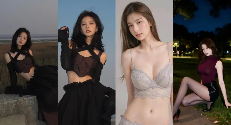 4k夜景壁纸-户外 - 美女-黑丝「哲风壁纸」