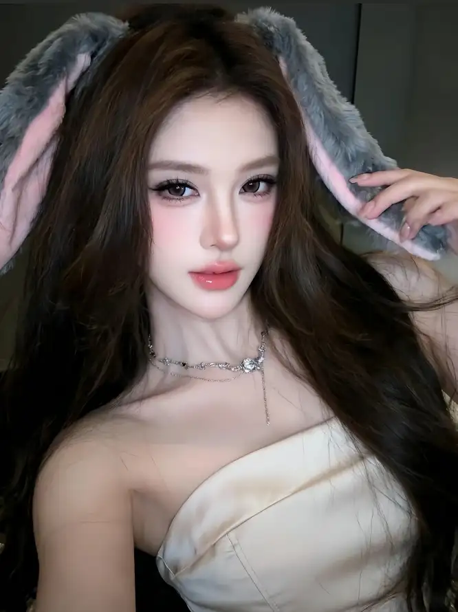 4k兔耳壁纸 - 妆容 - 抹胸 - 美女「哲风壁纸」