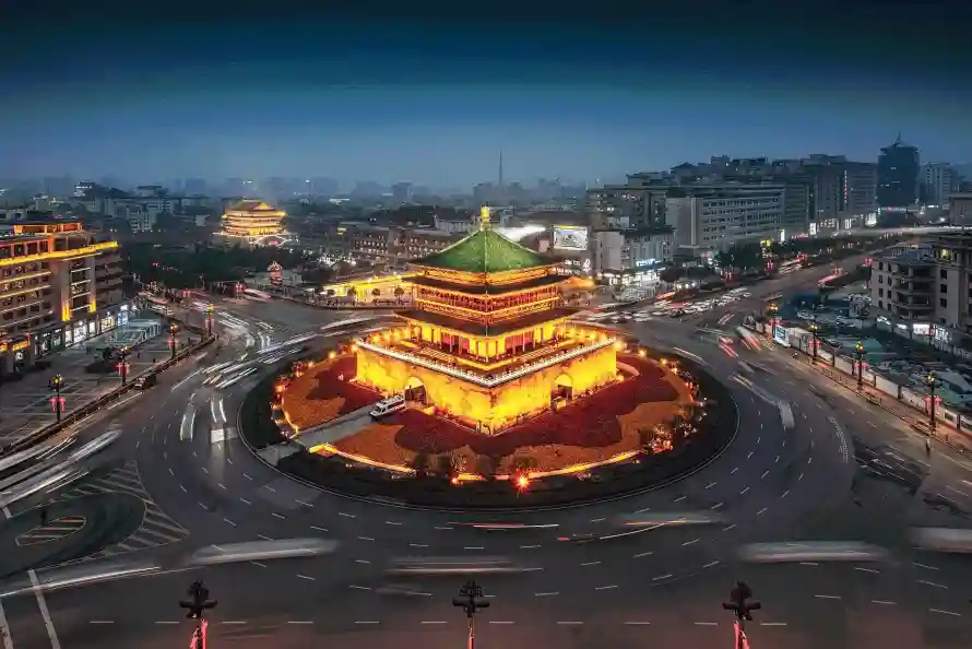 2k城市壁纸-夜景 - 灯光-古建筑「哲风壁纸」