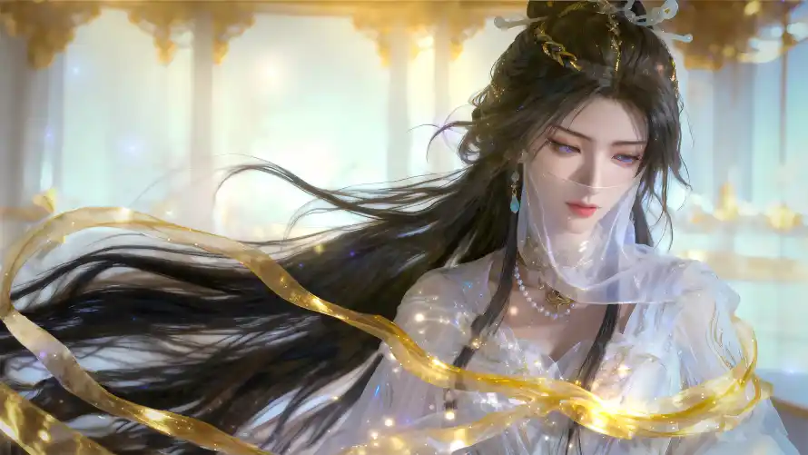 4k仙侠壁纸-古风 - 插画-白衣「哲风壁纸」