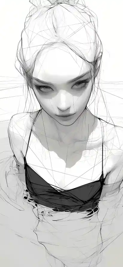 4k女孩壁纸 - 手绘 - 水中 - 泳衣「哲风壁纸」