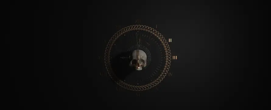 3k精选壁纸-Clock - Skull-Gothic「哲风壁纸」