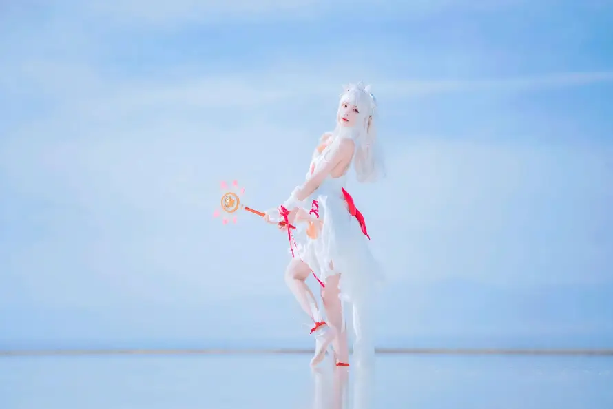 6k清新壁纸-美女 - cos-白衣美女「哲风壁纸」