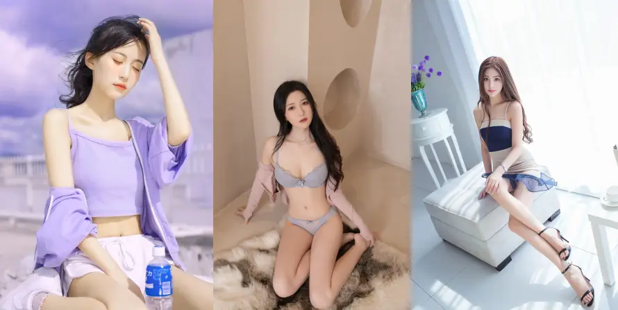 4k内衣壁纸-美女 - 时尚穿搭-紫色上衣「哲风壁纸」