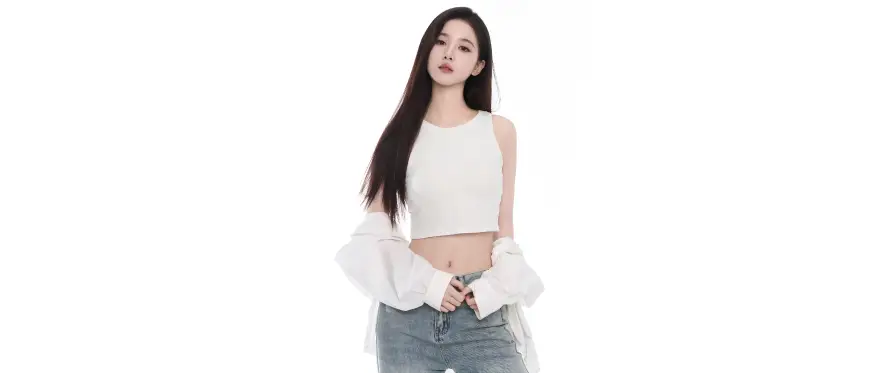3k李喻壁纸-美女 - 长发-牛仔裤「哲风壁纸」