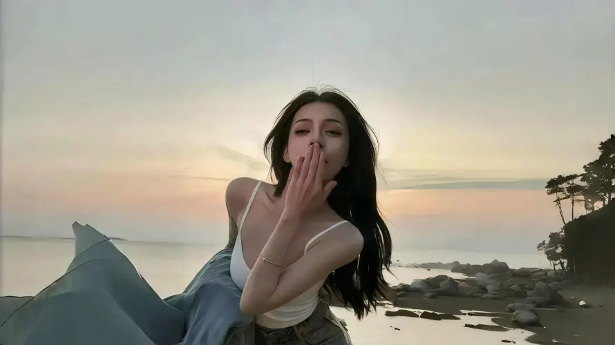 3k晚霞壁纸-树木 - 海边-礁石「哲风壁纸」