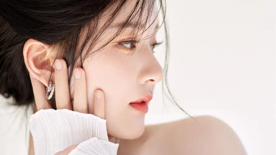 4k侧脸壁纸-可爱 - 白衣-美女「哲风壁纸」
