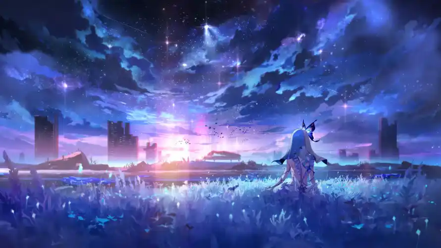 4k建筑壁纸-星空 - 背影-鸣潮「哲风壁纸」