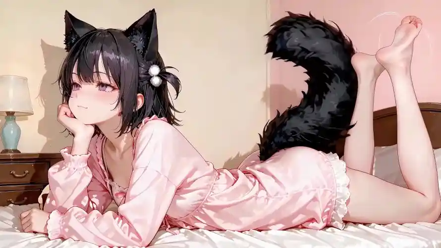 4k可爱壁纸-猫娘 - 猫耳娘-动漫少女「哲风壁纸」