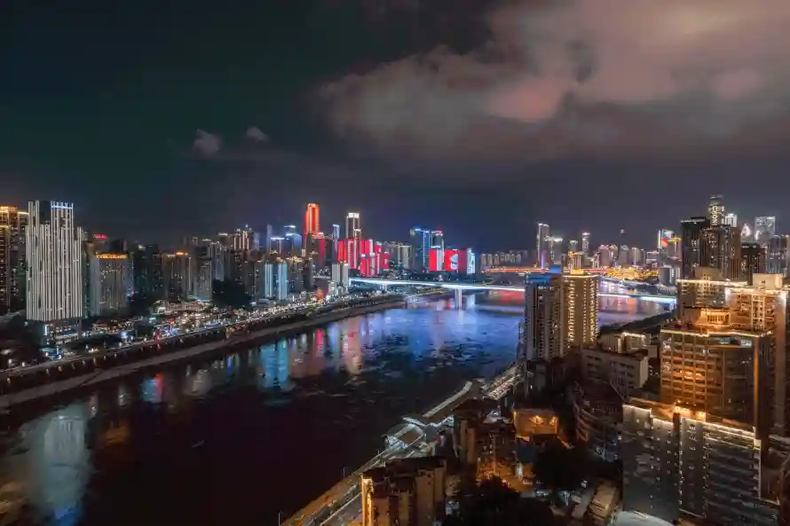 2k城市壁纸-夜景 - 桥梁-河流「哲风壁纸」