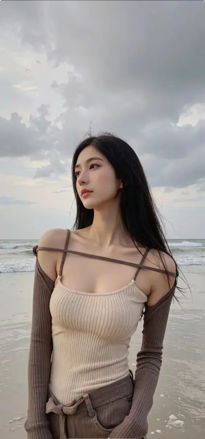 4k沙滩壁纸 - 海浪 - 海边 - 穿搭「哲风壁纸」