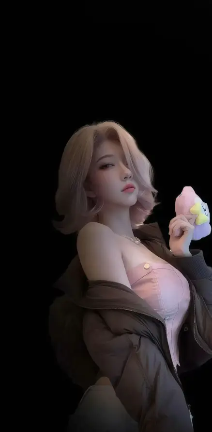 4k玩偶壁纸 - 美女 - Ios - 棕色外套「哲风壁纸」