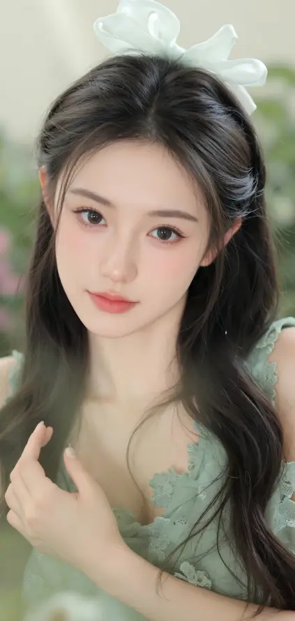 4k朦胧壁纸 - 清新 - 绿衣 - 美女「哲风壁纸」