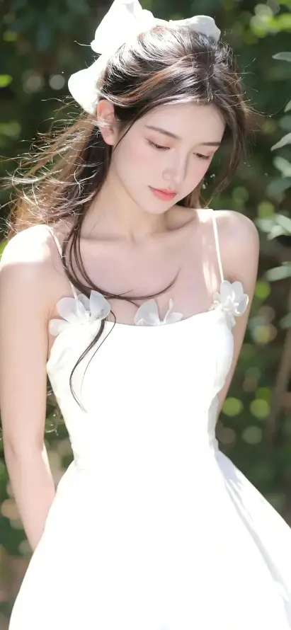 4k户外壁纸 - 清新 - 白衣 - 美女「哲风壁纸」