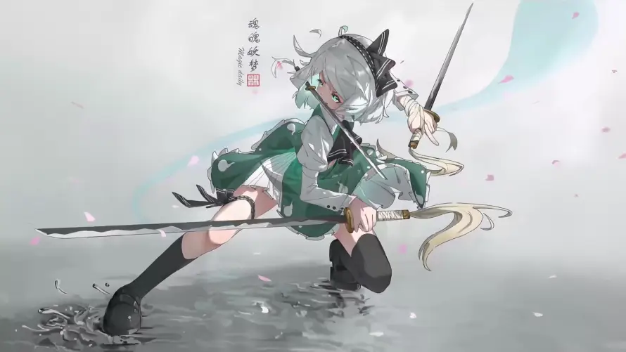 4k水面壁纸-剑 - 灵动-白发「哲风壁纸」