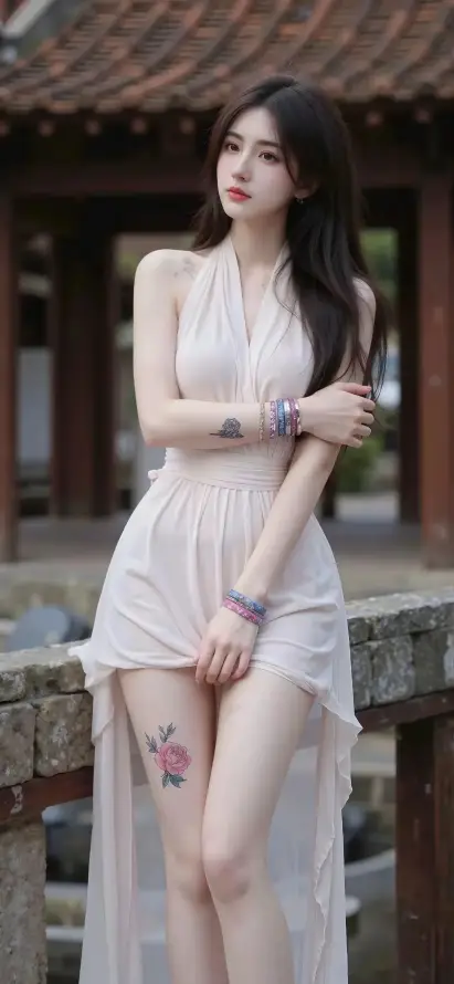 4k人物壁纸 - 倚靠 - 手链 - 纹身「哲风壁纸」