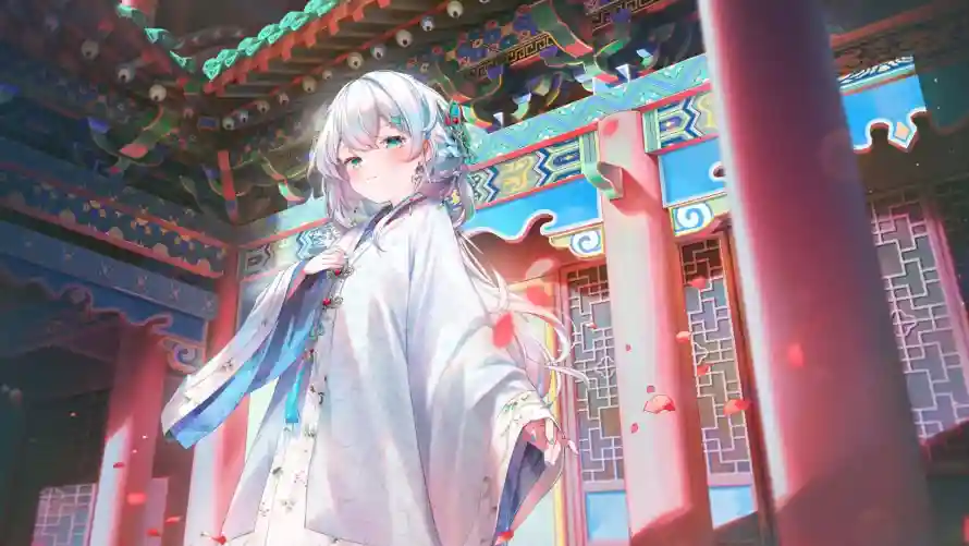 2k动漫壁纸-汉服 - 红温-飞檐「哲风壁纸」 2k动漫壁纸-汉服 - 红温-飞檐「哲风壁纸」