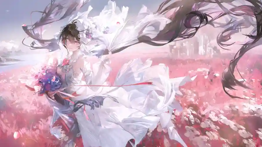 2k古风壁纸-梦幻 - 红温-花嫁「哲风壁纸」