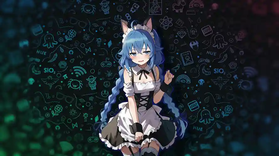3k暗色壁纸-猫耳 - 蓝发-蓝瞳「哲风壁纸」 3k暗色壁纸-猫耳 - 蓝发-蓝瞳「哲风壁纸」