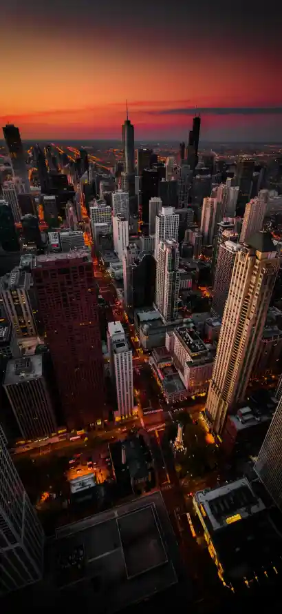 4k城市壁纸 - 壁纸 - 夜景 - 晚霞「哲风壁纸」