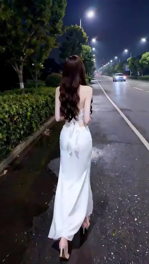 4k夜色壁纸 - 性感 - 绿植 - 美女「哲风壁纸」