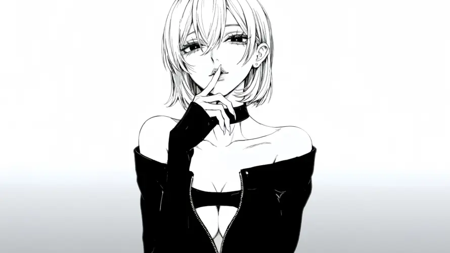 2k少女壁纸-手绘 - 短发-简约「哲风壁纸」