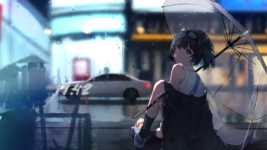 4k夜景壁纸 - 少女 - 插画 - 撑伞「哲风壁纸」 4k夜景壁纸 - 少女 - 插画 - 撑伞「哲风壁纸」